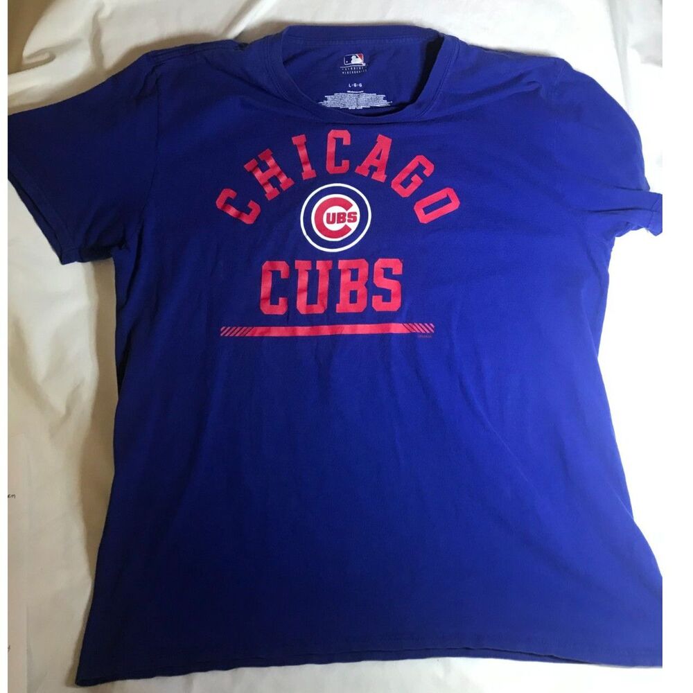 Genuine, Chicago Cubs t-shirt, Sz L, royal blue, perfect Cubbies collectable.
